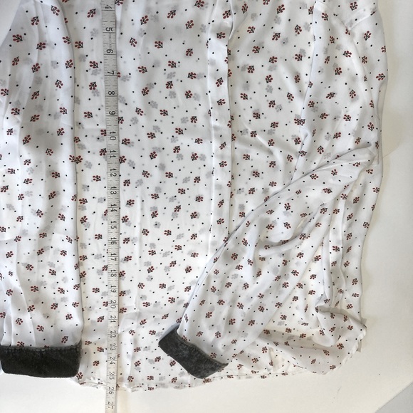 LOFT berry pattern button down L - Picture 10 of 11